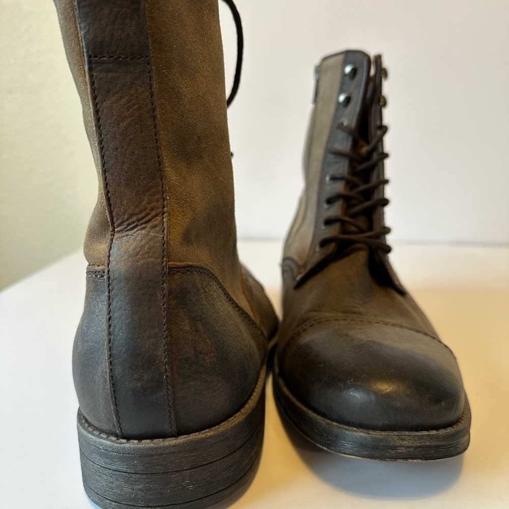 Rugged Men's Dark Brown Lace-Up Boots - Picture 3 of 6